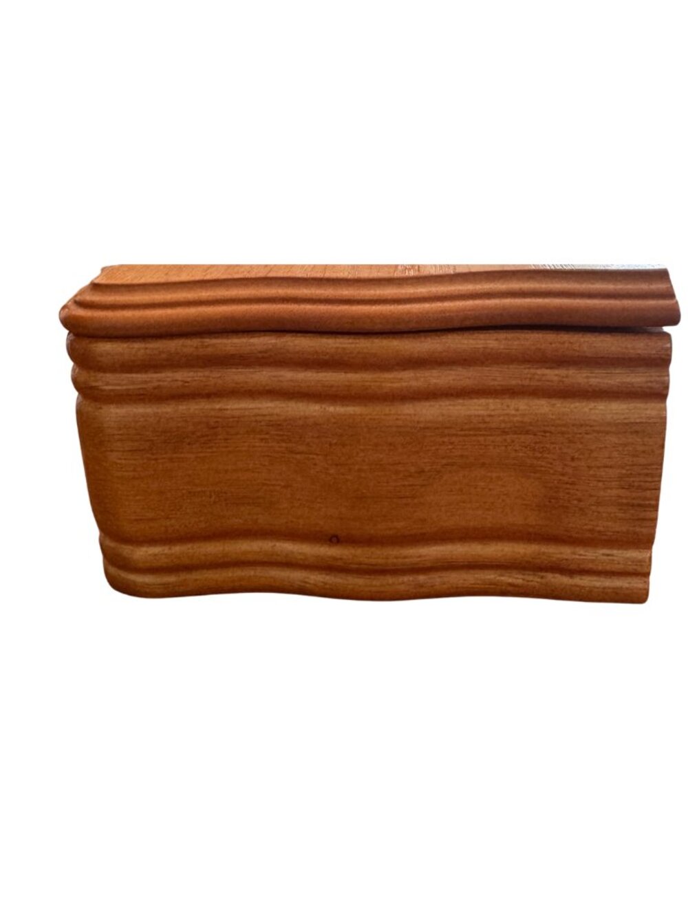 Mele Wooden Jewelry Box Green Velvet Lift Out Tray Glass Floral Lid - Picture 8 of 10